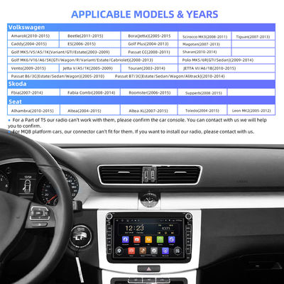 Skoda Golf Polo Nawigacja samochodowa GPS Radio samochodowe 2 Din HD QLED 1280*720P